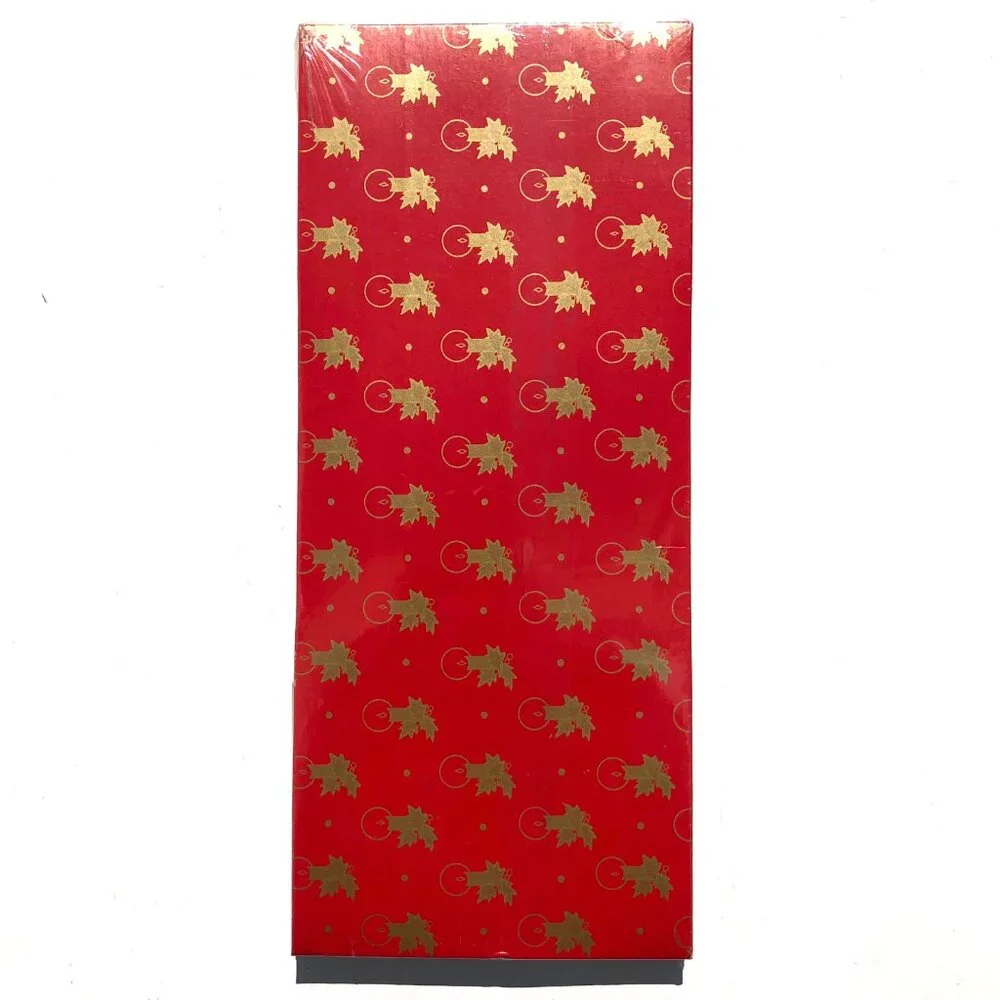 vintage CLEO Christmas gift boxes trees snow candles Glassware 12 x 5 x 3.5 inch